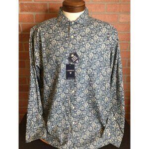 Cremieux Mens Tailored Button Front Shirt Size XL Lightweight Floral Preppy